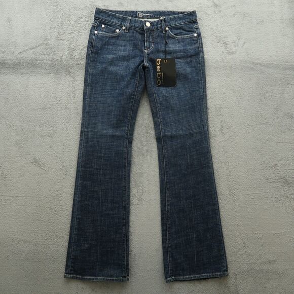 BEBE Jeans Women's Size 29P Blue Low-Rise Bootcut Denim 32" Inseam NWOT  Stretch - Picture 1 of 16